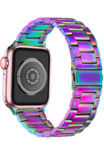 Load image into Gallery viewer, Apple Watch 9 8 7 6 5 4 3 2 Se 42mm/44mm/45mm/49mm Uyumlu Kordon Ayarlanablir Parlak Metal Paslanmaz