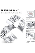 Load image into Gallery viewer, Apple Watch 9 8 7 6 5 4 3 2 Se 42mm/44mm/45mm/49mm Uyumlu Kordon Ayarlanablir Parlak Metal Paslanmaz