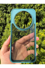 Load image into Gallery viewer, Tecno Spark 30C Uyumlu Kılıf Siyah Transparan Şeffaf Kamera Çevresi Metal Koruyucu Silikon Kapak