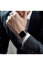 Load image into Gallery viewer, Apple Watch 9 8 7 6 5 4 3 2 Se 42mm/44mm/45mm/49mm Uyumlu Kordon Ayarlanablir Parlak Metal Paslanmaz