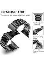 Load image into Gallery viewer, Apple Watch 9 8 7 6 5 4 3 2 Se 42mm/44mm/45mm/49mm Uyumlu Kordon Ayarlanablir Parlak Metal Paslanmaz
