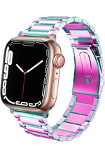 Load image into Gallery viewer, Apple Watch 9 8 7 6 5 4 3 2 Se 42mm/44mm/45mm/49mm Uyumlu Kordon Ayarlanablir Parlak Metal Paslanmaz