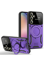 Load image into Gallery viewer, Samsung Galaxy A34 Uyumlu Kılıf Magsafe Standlı Kamera Lens Korumalı Dayanıklı Renkli Tank Kapak