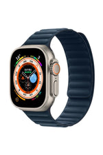 Load image into Gallery viewer, Apple Watch 9 8 7 6 5 4 3 2 1 Se 42mm/44mm/45mm/49mm Uyumlu Kordon Mıknatıslı Magnetli Deri Kordon