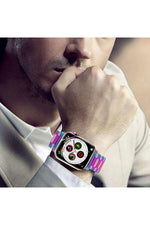 Load image into Gallery viewer, Apple Watch 9 8 7 6 5 4 3 2 Se 42mm/44mm/45mm/49mm Uyumlu Kordon Ayarlanablir Parlak Metal Paslanmaz