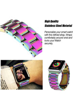 Load image into Gallery viewer, Apple Watch 9 8 7 6 5 4 3 2 Se 42mm/44mm/45mm/49mm Uyumlu Kordon Ayarlanablir Parlak Metal Paslanmaz