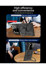 Load image into Gallery viewer, Samsung Galaxy S25 Plus/S24 Plus Uyumlu Kılıf Magsafe Standlı Kamera Lens Korumalı Renkli Tank Kapak