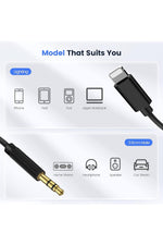 Load image into Gallery viewer, iPhone Uyumlu Aux Kablosu Lightning To 3.5mm Jack Çevirici Dönüştürücü Beyaz Bluetooth Gerektirmez