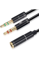 Load image into Gallery viewer, Aux To 2x Aux Kablo 3.5mm Jack Çevirici Mikrofon ve Kulaklk Çoklayıcı Dönüştürücü Aux Stereo Adaptör