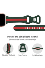 Load image into Gallery viewer, Apple Watch 9 8 7 6 5 4 3 Se 42mm/44mm/45mm/49mm Uyumlu Kordon Ayarlanabilir Renkli Çizgili Silikon