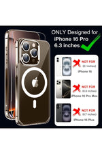 Load image into Gallery viewer, iPhone 16 Pro Uyumlu Kılıf Kamera Koruma Camı Ekran Koruyucu Şeffaf Magsafe Temperli Cam Koruma