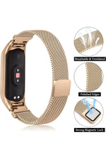 Load image into Gallery viewer, Xiaomi Mi Band 8 Uyumlu Kordon Ayarlanabilir Mıknatıslı Metal Hasır Manyetik Paslanmaz Kordon