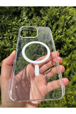 Load image into Gallery viewer, iPhone 16 Pro Max Uyumlu Simli Kılıf Sert Sararmaz Magsafe Kamera Kenarı Koruyucu Dayanıklı Kapak