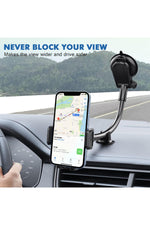 Load image into Gallery viewer, Araç içi Telefon Tutucu Büyük Boy Uzun Vantuzlu Cam ve Torpido için Uygun 360 Dönebilen Tutucu