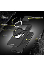 Load image into Gallery viewer, Mi 15T Uyumlu Kılıf Kamera Korumalı Sürgülü 360 Dönebilen Magsafe Stand Siyah Tank Arka Kapak
