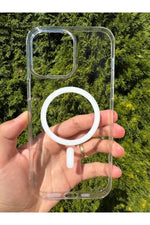 Load image into Gallery viewer, iPhone 14 Pro Max Uyumlu Kılıf Sert Sararmaz Magsafe Kamera Kenarı Koruyucu Dayanıklı Kapak
