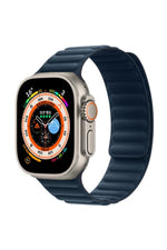 Load image into Gallery viewer, Apple Watch 9 8 7 6 5 4 3 2 1 Se 42mm/44mm/45mm/49mm Uyumlu Kordon Mıknatıslı Magnetli Deri Kordon