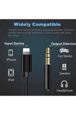 Load image into Gallery viewer, iPhone Uyumlu Aux Kablosu Lightning To 3.5mm Jack Çevirici Dönüştürücü Beyaz Bluetooth Gerektirmez