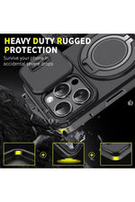 Load image into Gallery viewer, iPhone 14 Pro Max Uyumlu Kılıf Kamera Korumalı Sürgülü 360 Dönebilen Magsafe Stand Renkli Tank Kapak