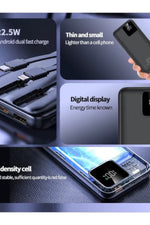 Load image into Gallery viewer, iPhone/Samsung/Mi/Huawei Uyumlu Taşınabilr Hızlı Şarj Aleti 10000 Mah Powerbank LED Gösterge Kablolu