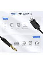 Load image into Gallery viewer, iPhone Uyumlu Aux Kablosu Lightning To 3.5mm Jack Çevirici Dönüştürücü Beyaz Bluetooth Gerektirmez