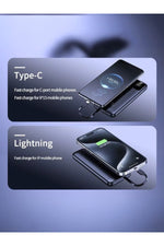 Load image into Gallery viewer, iPhone/Samsung/Mi/Huawei Uyumlu Taşınabilr Hızlı Şarj Aleti 10000 Mah Powerbank LED Gösterge Kablolu