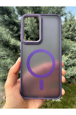 Load image into Gallery viewer, Samsung Galaxy A56 Uyumlu Kılıf Magsafe Renkli Kamera Etrafı Koruyucu Metalik Silikon Sararmaz Kapak
