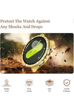 Load image into Gallery viewer, Samsung Galaxy Watch 4/5/6/7 44mm Uyumlu Kılıf Ekran ve Kasa Koruyucu Parlak Taşlı Kasa Koruma Guard