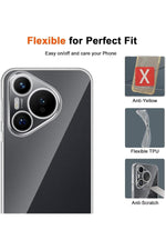 Load image into Gallery viewer, Huawei Pura 80 Ultra Uyumlu Kamera Korumalı Kılıf Darbe Önleme Şeffaf Transparan Esnek Silikon Kapak
