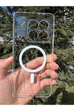 Load image into Gallery viewer, Xiaomi Mi 14T Pro Uyumlu Kılıf Sert Sararmaz Magsafe Kamera Korumalı Koruyucu İnce Şeffaf Kapak