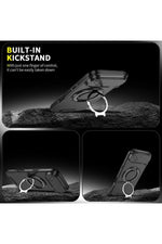 Load image into Gallery viewer, iPhone 17 Air Uyumlu Kılıf Kamera Korumalı Sürgülü 360 Dönebilen Magsafe Stand Renkli Tank Kapak