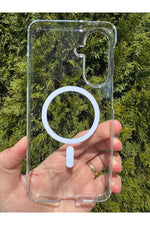 Load image into Gallery viewer, Samsung Galaxy A57 Uyumlu Kılıf İnce Sert Sararmaz Magsafe Kamera Kenar Koruyucu Dayanıklı Kapak