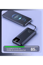 Load image into Gallery viewer, iPhone/Samsung/Mi/Huawei Uyumlu Taşınabilr Hızlı Şarj Aleti 10000 Mah Powerbank LED Gösterge Kablolu