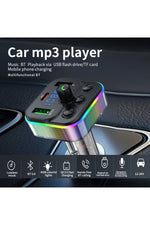 Load image into Gallery viewer, Bluetooth Araç Kiti FM Transmitter USB Type-C PD RGB LED Işıklı Flash Bellek MP3 Çakmaklık Girişli