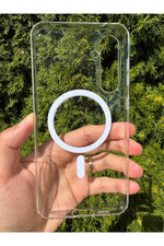 Load image into Gallery viewer, Samsung Galaxy S23 Fe Uyumlu Kılıf Sert Sararmaz Magsafe Kamera Korumalı Koruyucu Dayanıklı Kapak