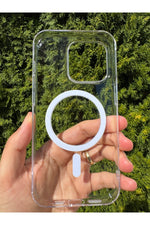 Load image into Gallery viewer, iPhone 14 Pro Uyumlu Kılıf Sert Sararmaz Magsafe Kamera Kenarı Koruyucu Dayanıklı Kapak