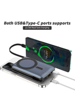 Load image into Gallery viewer, iPhone 11/12/13/14/15/16 Plus/17 Pro Max Uyumlu Magsafe Powerbank Standl Hızlı Şarj Type-C USB QC PD
