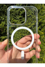 Load image into Gallery viewer, iPhone 15 Pro Uyumlu Kılıf Sert Sararmaz Magsafe Kamera Kenarı Koruyucu Dayanıklı Kapak