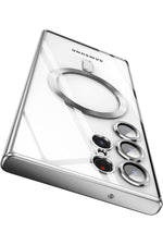 Load image into Gallery viewer, Samsung Galaxy S24 Ultra Uyumlu Kılıf 3D Kamera Lens Korumalı Magsafe Kenarı Renkli Şeffaf Kapak