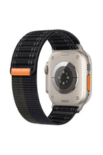 Load image into Gallery viewer, Apple Watch 44mm/45mm/46mm/49mm Uyumlu Kordon Bakla Bölmeli Dizayn Hasır Cırt Dokuma Kumaş Kordon