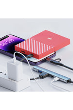 Load image into Gallery viewer, PC/iPad/Macbook/iPhone 15 Plus/16/17 Pro Max Uyumlu Type-C/USB To USB/Type-C/3.5mm Jack Çevirici HUB