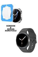 Load image into Gallery viewer, Samsung Galaxy Watch 8 40mm Uyumlu Silikon Kordon ve Kolay Kurulum Aparatlı Cam Ekran Koruyucu