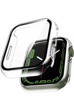 Load image into Gallery viewer, Apple Watch 8 7 45mm Uyumlu Kılıf Ekran ve Kasa Koruyucu Şeffaf Parlak Watch Kasa 360 Koruma