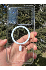 Load image into Gallery viewer, Xiaomi Mi 14T Uyumlu Kılıf Sert Sararmaz Magsafe Kamera Korumalı Koruyucu Dayanıklı Şeffaf Kapak