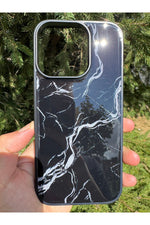 Load image into Gallery viewer, iPhone 16 Pro Uyumlu Kılıf Parlak Mermer Desenli Kamera Kenar Koruyuculu Arka Kapak