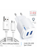 Load image into Gallery viewer, Samsung Galaxy S7/S6/S5/Note4/S4/S3/J7/J5/J2/A7/C/Prime Uyumlu 2.4A Micro USB Hızlı Şarj Aleti Seti
