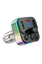 Load image into Gallery viewer, Bluetooth Araç Kiti FM Transmitter USB Type-C PD RGB LED Işıklı Flash Bellek MP3 Çakmaklık Girişli