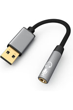 Load image into Gallery viewer, USB To 3.5mm Jack Çevirici Dönüştürücü Kulaklık ve Mikrofon Destekli USB To Aux Dönüştürücü Adaptör