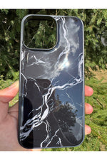 Load image into Gallery viewer, iPhone 14 Pro Max Uyumlu Kılıf Parlak Mermer Desenli Kamera Kenar Koruyuculu Arka Kapak