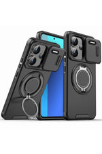 Load image into Gallery viewer, Xiaomi Redmi Note 13 Pro Plus Uyumlu Kılıf Kamera Korumalı Sürgülü 360 Dönebilen Magsafe Stand Tank